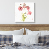 Dunkelrosa Floral Splash Leinwanddruck (Insitu (Schlafzimmer))