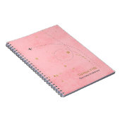 Dunkelrosa Flugzeug Name Gold Spots Reisejournal Notizblock (Rechte Seite)