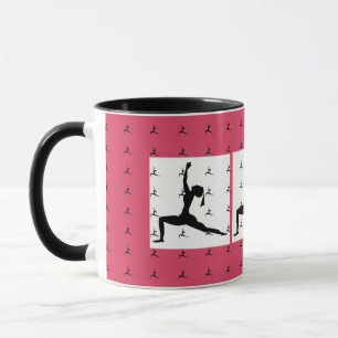 Dunkelrosa Fun Yoga entwirft Combo-Kaffee-Tasse/-C Tasse