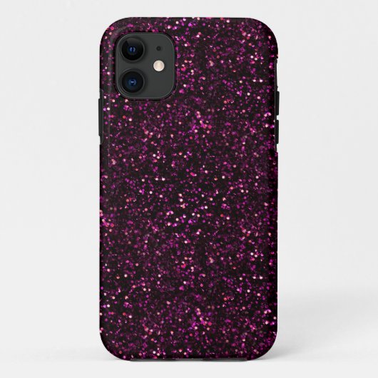 Dunkelrosa-Glitzer Case-Mate iPhone Hülle (Rückseite)