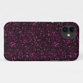 Dunkelrosa-Glitzer Case-Mate iPhone Hülle (Rückseite (Horizontal))