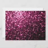 Dunkelrosa Glitzern Glitzer Sweet 16 elegantes Dre Einladung (Rückseite)
