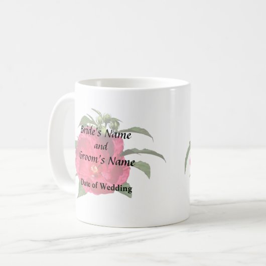 Dunkelrosa Hibiskus Kaffeetasse (Vorderseite Links)