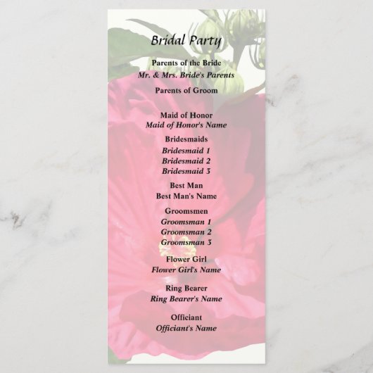 Dunkelrosa Hibiskus Programm (Rückseite)