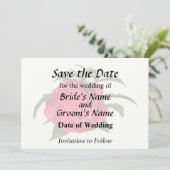 Dunkelrosa Hibiskus Save The Date (Stehend Vorderseite)