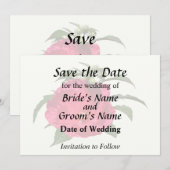 Dunkelrosa Hibiskus Save The Date (Vorne/Hinten)