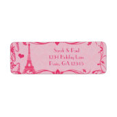 Dunkelrosa Himbeere Damask Vintag Eiffelturm (Vorne)