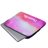 Dunkelrosa Holografischer Himmel mit Individuelle  Laptopschutzhülle (Vorne Knopf)