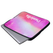 Dunkelrosa Holografischer Himmel mit Individuelle  Laptopschutzhülle (Vorne Knopf)