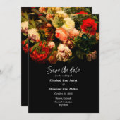 Dunkelrosa, Hübsche Blume Save The Date (Vorne/Hinten)