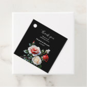 Dunkelrosa Hübsche rote Rosen Blumenhochzeit Geschenkanhänger (Beispiel)