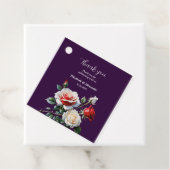 Dunkelrosa Hübsche rote Rosen Blumenhochzeit Geschenkanhänger (Beispiel)