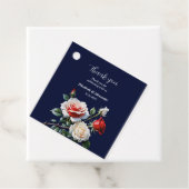 Dunkelrosa Hübsche rote Rosen Blumenhochzeit Geschenkanhänger (Beispiel)