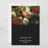 Dunkelrosa Hübsche rote Rosen Blumenhochzeit Save The Date (Rückseite)