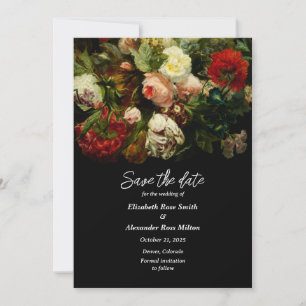 Dunkelrosa Hübsche rote Rosen Blumenhochzeit Save The Date