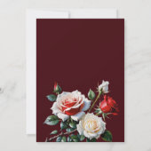 Dunkelrosa Hübsche rote Rosen Brautparty Einladung (Rückseite)