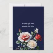 Dunkelrosa Hübsche rote Rosen Probe Abendessen Einladung (Rückseite)