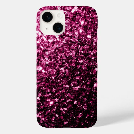 Dunkelrosa Imitate glänzen Glitzer Glitzern Case-Mate iPhone Hülle (Rückseite)