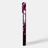 Dunkelrosa Imitate glänzen Glitzer Glitzern Case-Mate iPhone Hülle (Rückseite / Links)
