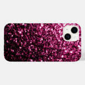Dunkelrosa Imitate glänzen Glitzer Glitzern Case-Mate iPhone Hülle (Rückseite (Horizontal))