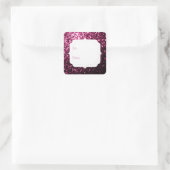 Dunkelrosa Imitate glänzen Glitzer Glitzern Gesche Quadratischer Aufkleber (Tasche)