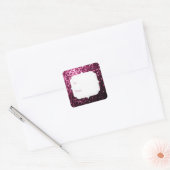 Dunkelrosa Imitate glänzen Glitzer Glitzern Gesche Quadratischer Aufkleber (Umschlag)