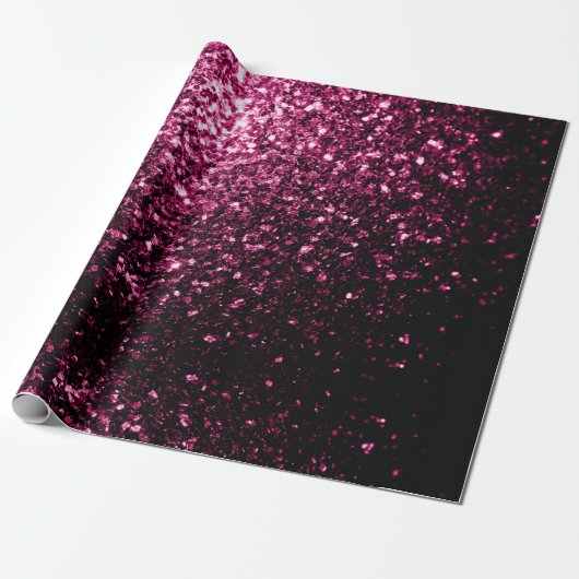 Dunkelrosa Imitate glänzen Glitzer Glitzern Geschenkpapier (Ungerollt)