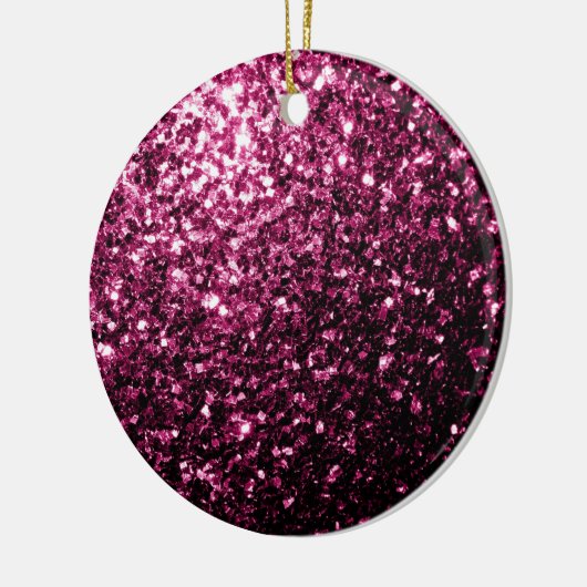 Dunkelrosa Imitate glänzen Glitzer Glitzern Keramik Ornament (Links)