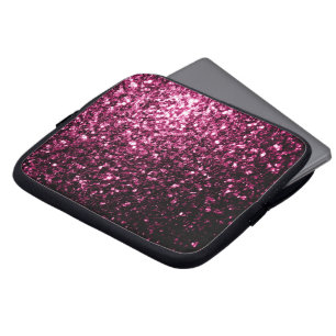 Dunkelrosa Imitate glänzen Glitzer Glitzern Laptopschutzhülle