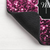 Dunkelrosa Imitate glänzen Glitzer Glitzern Monogr Mousepad (Ecke)