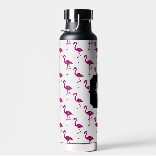 Dunkelrosa Imitate glänzen Glitzer Glitzern Monogr Trinkflasche (Rechts)