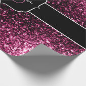 Dunkelrosa Imitate glänzen Glitzer Glitzern Sweet  Geschenkpapier (Ecke)