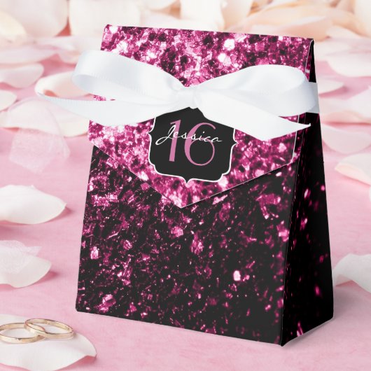 Dunkelrosa Imitate glänzen Glitzer Glitzern Sweet Geschenkschachtel (Hochzeit)