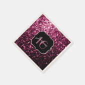 Dunkelrosa Imitate glänzen Glitzer Glitzern Sweet  Serviette (Ecke)