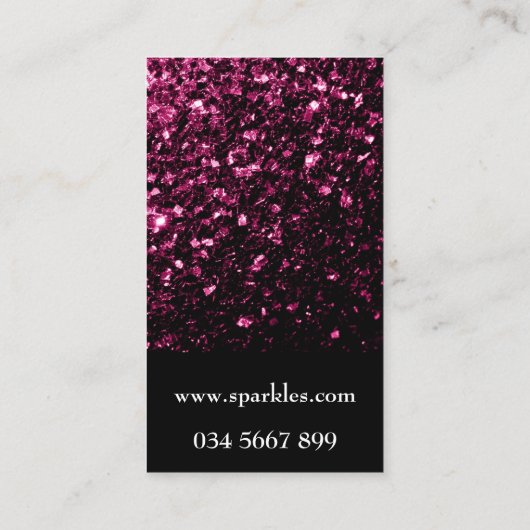 Dunkelrosa Imitate glänzen Glitzer Glitzern und sc Visitenkarte (Rückseite)