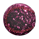 Dunkelrosa Imitate Glitzer Glitzern Baseball (Vorderseite Links)