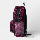 Dunkelrosa Imitate Glitzer Glitzern Monogram Bedruckter Rucksack (Rechts)