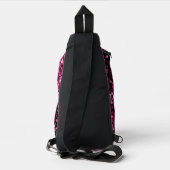 Dunkelrosa Imitate Glitzer Glitzern Monogram Crossbody Bag (Rückseite)