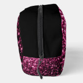 Dunkelrosa Imitate Glitzer Glitzern Schwarz Monogr Waschbeutel (Rechts)