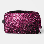 Dunkelrosa Imitate Glitzer Glitzern Waschbeutel (Vorderseite)