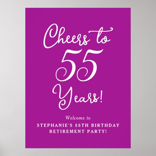 Dunkelrosa jubelt auf 55 Jahre Party für das Ruhes Poster (Vorne)