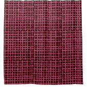 Dunkelrosa Lattice Muster Duschvorhang (Vorderseite)