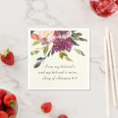 Dunkelrosa Lila Blumenblütenblütenblütenblume Serviette (Beispiel)