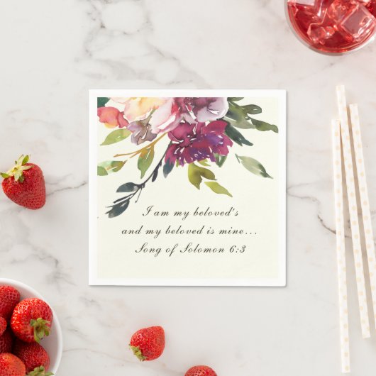 Dunkelrosa Lila Blumenblütenblütenblütenblume Serviette (Beispiel)