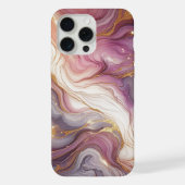Dunkelrosa Lila Gold Weißes Marmormuster Art Muste iPhone Hülle (Rückseite)