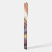 Dunkelrosa Lila Gold Weißes Marmormuster Art Muste iPhone Hülle (Rechte Seite)