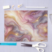 Dunkelrosa Lila Gold Weißes Marmormuster Art Muste Seidenpapier (Handwerk)