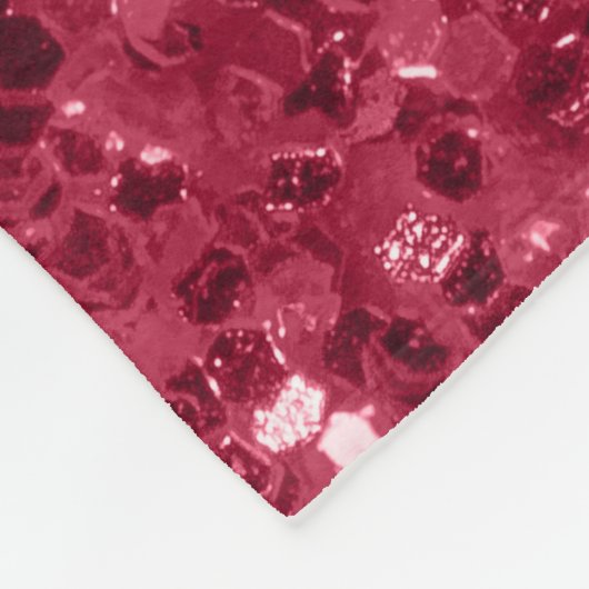 Dunkelrosa Magenta-Imitate Glitzern Monogramm Fleecedecke (Ecke)