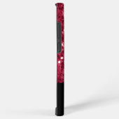 Dunkelrosa Magenta-Imitate Glitzern Monogramm Samsung Galaxy Hülle (Rechte Seite)