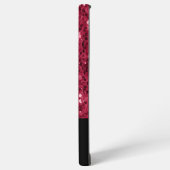 Dunkelrosa Magenta-Imitate Glitzern Monogramm Samsung Galaxy Hülle (Linke Seite)